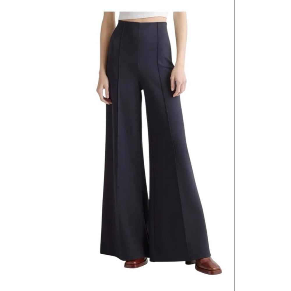 Quince Wide-Leg High-Waist Pants in black